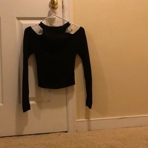 A black off the shoulder sweater